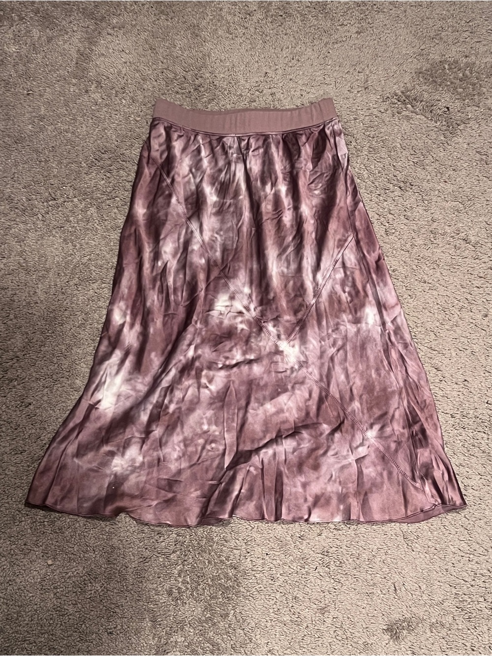 $350 ATM Spring 2019 Pink Mushroom Equinox Tie Dye MIDI Flare Skirt size Small